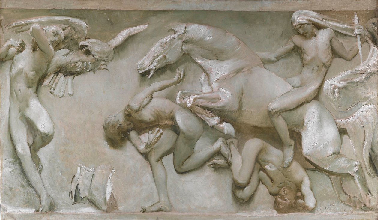 Fra de store oppdagelsene, gjennom de dystre tidsalderen ..., 1906. av Giulio Aristide Sartorio