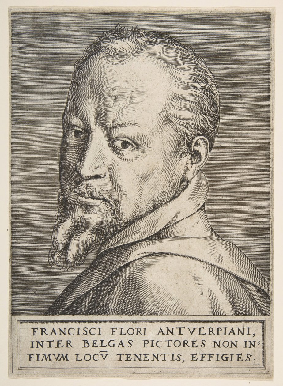Bysteportrett av Frans Floris, 1531-76. av Giulio Bonasone