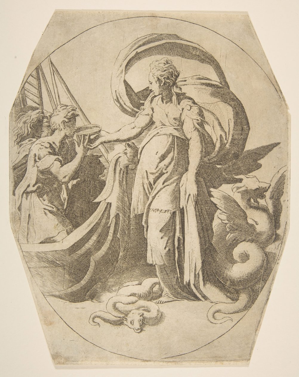 Circe and the Companions of Ulysses, 1500-tallet. av Giulio Bonasone