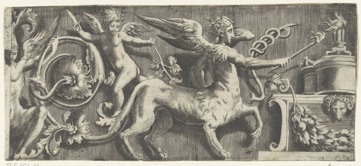 Fris med sfinks og putto ved alteret av Giulio Bonasone