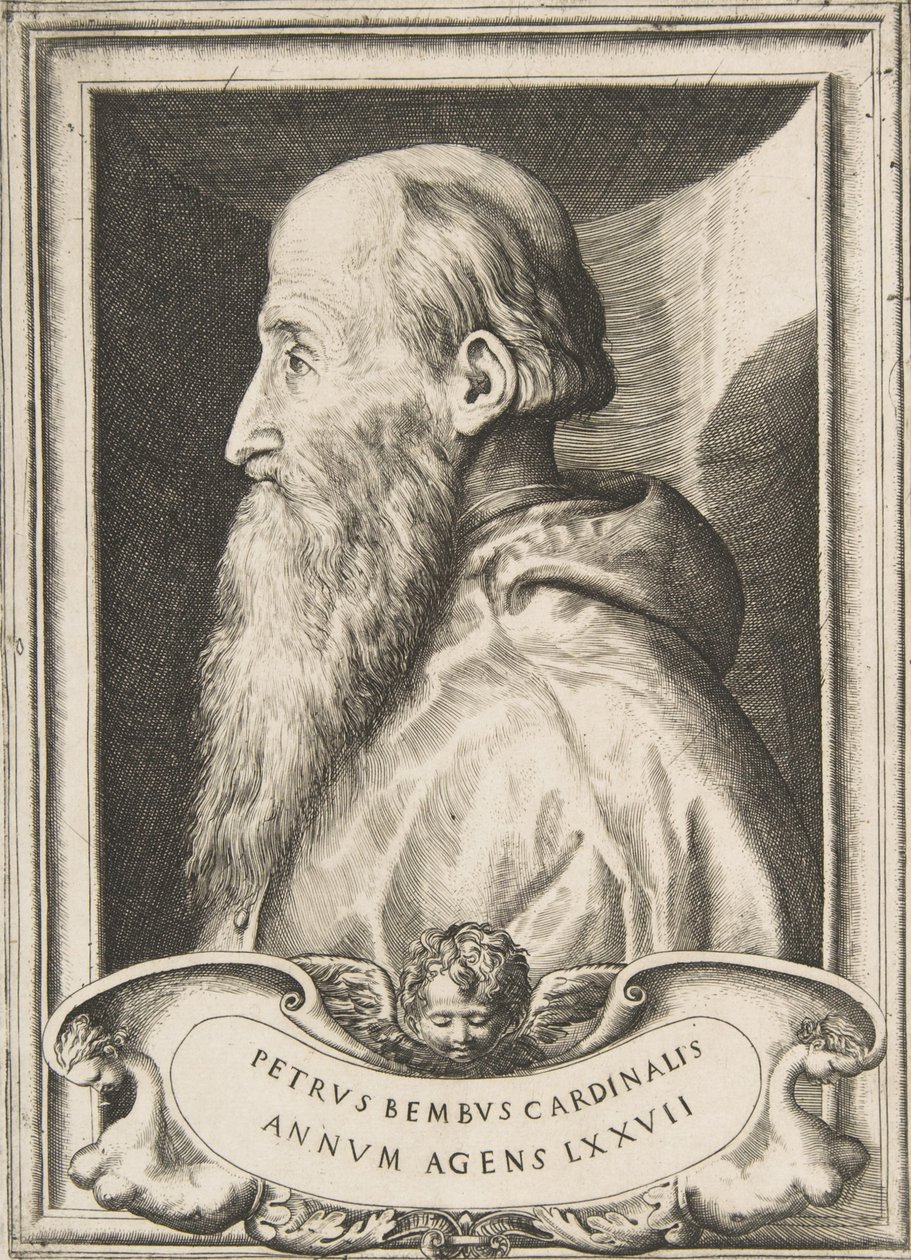 Portrett av kardinal Pietro Bembo vendt mot venstre, 1572. av Giulio Bonasone