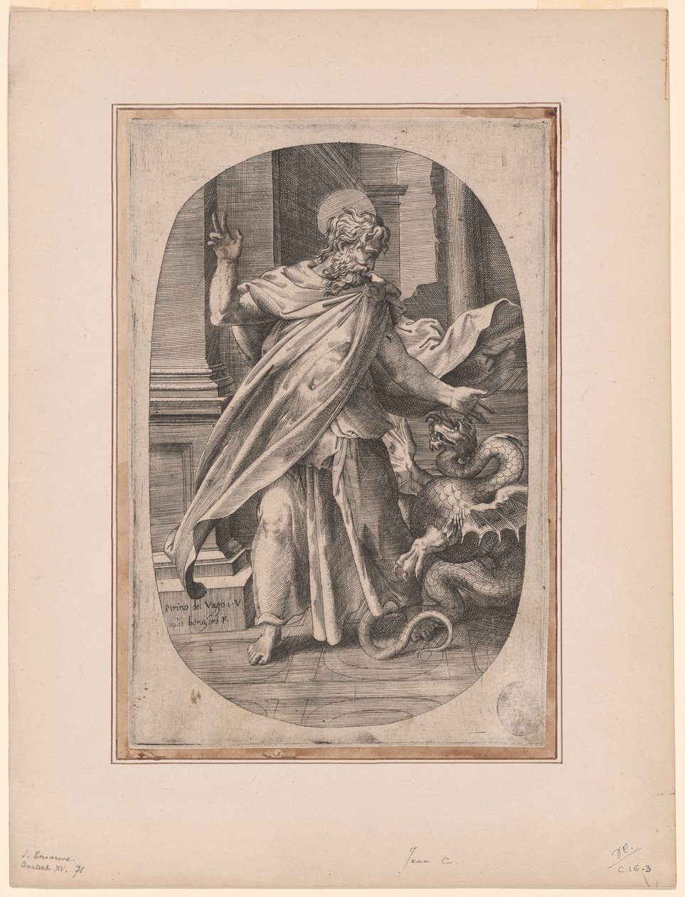 Saint Paul overvinner huggormen av Giulio Bonasone