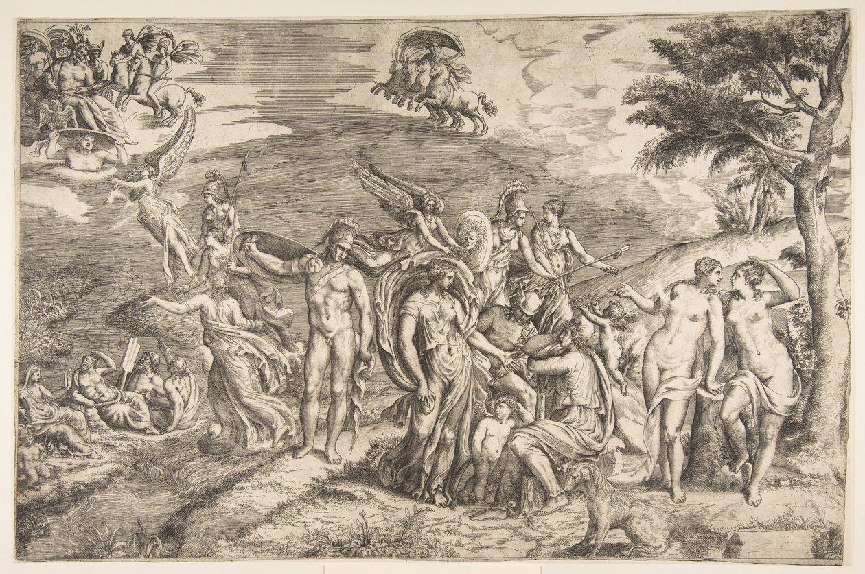 The Judgment of Paris, 1500-tallet. av Giulio Bonasone