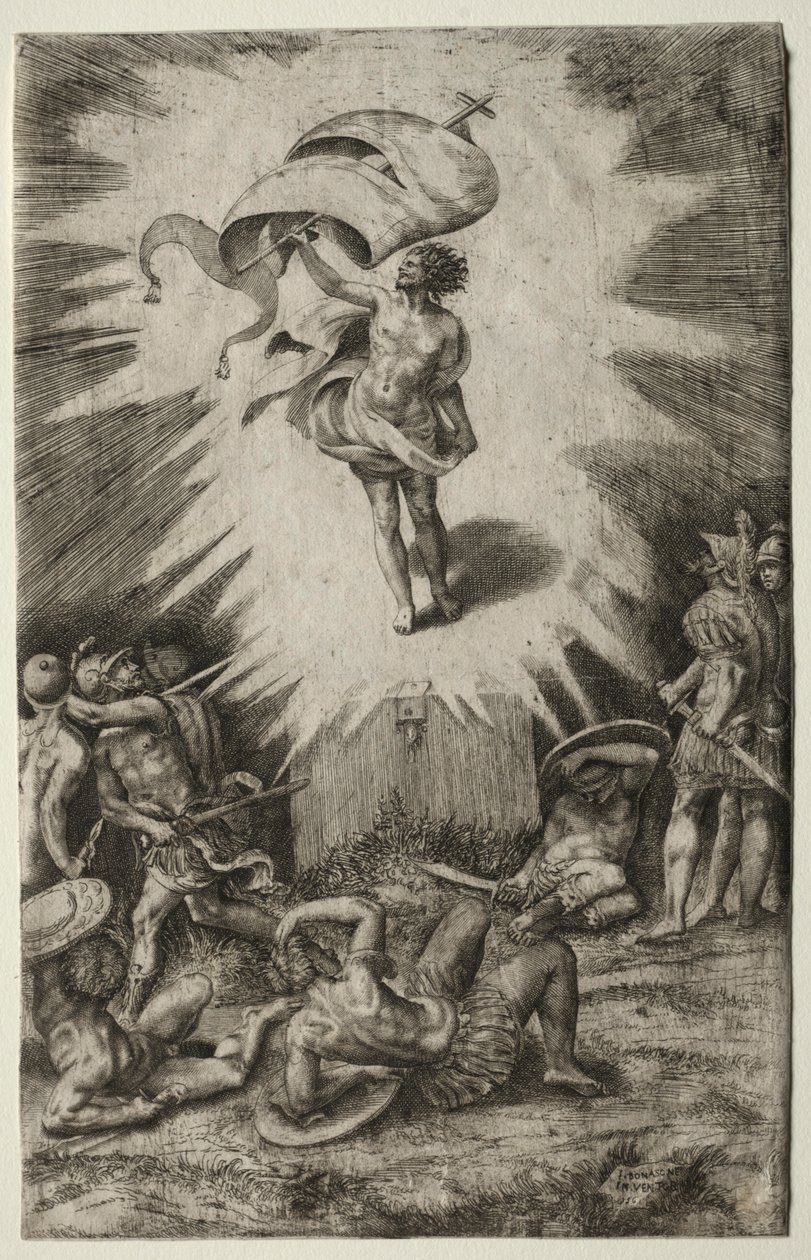 Oppstandelsen, 1561. av Giulio Bonasone