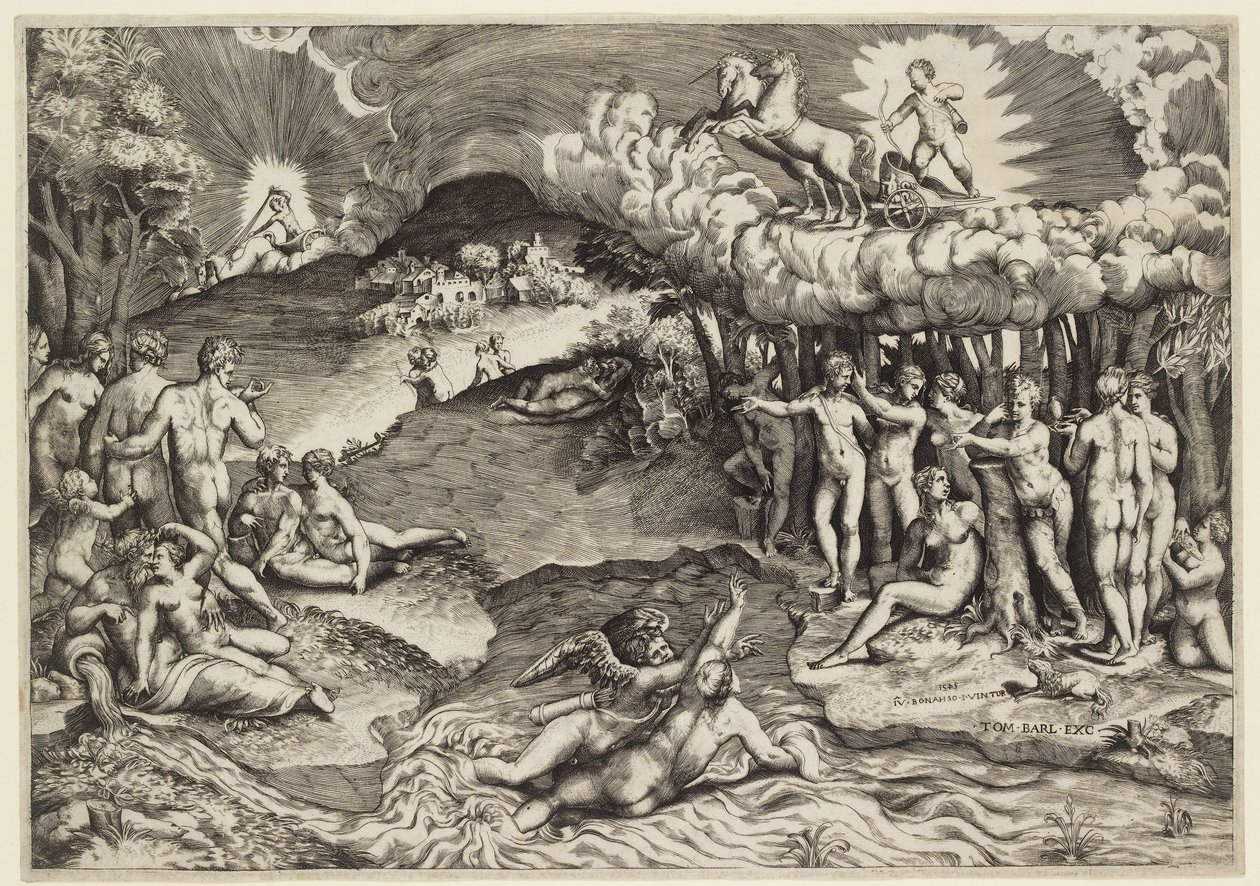 Kjærlighetens triumf, 1545 av Giulio Bonasone