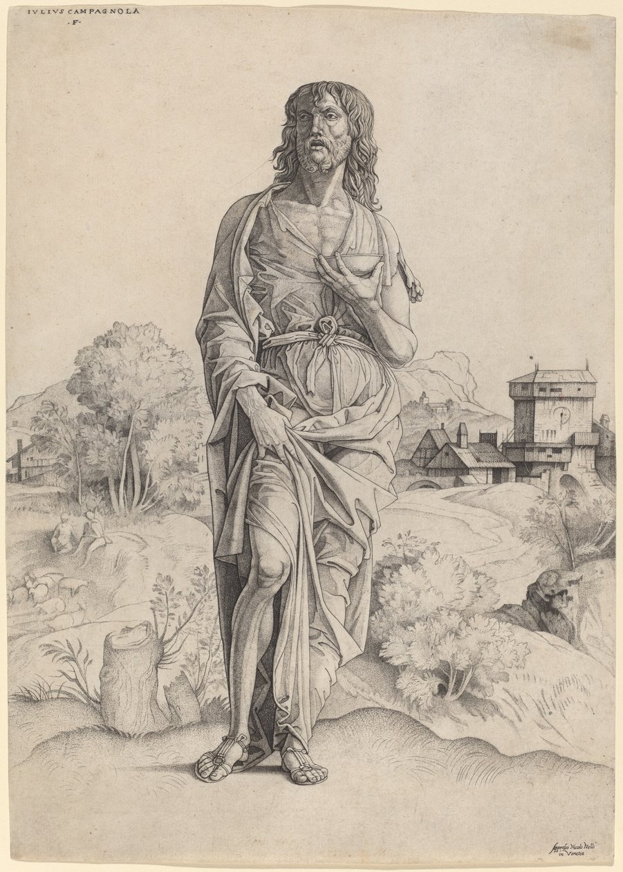 Døperen Johannes av Giulio Campagnola