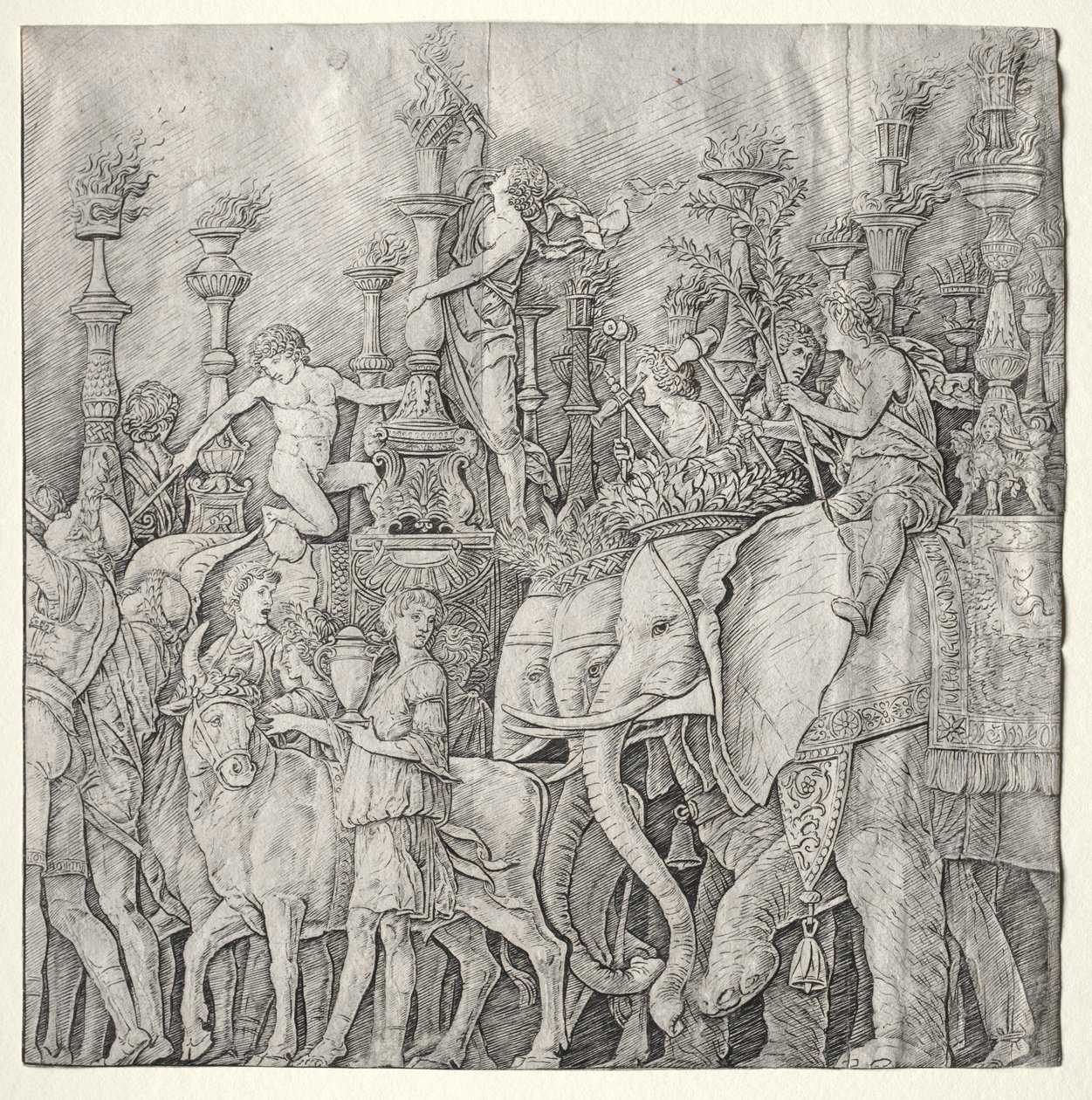The Triumphs of Caesar: The Elephants, ca. 1485-1490. av Giulio Campagnola