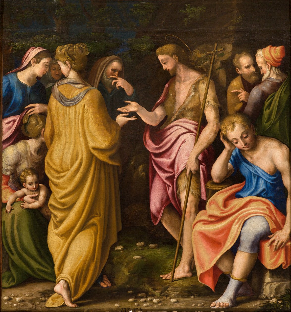 Vår Frue av folkets kapell, første spenn sørsiden, Julius Camps, Baptistens forkynnelse 1569 av Giulio Campi
