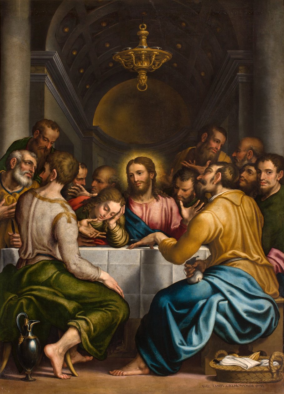 Kapell av SS sakramentet, andre spenns nordside, Giulio Campi, Nattverden 1569 av Giulio Campi