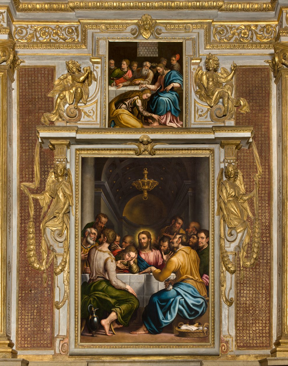 Kapell av SS Sacramento, andre spenn nordsiden, Giulio Campi, Nattverden 1569, Giulio Campi, Nattverden i Simones hus 1569 av Giulio Campi