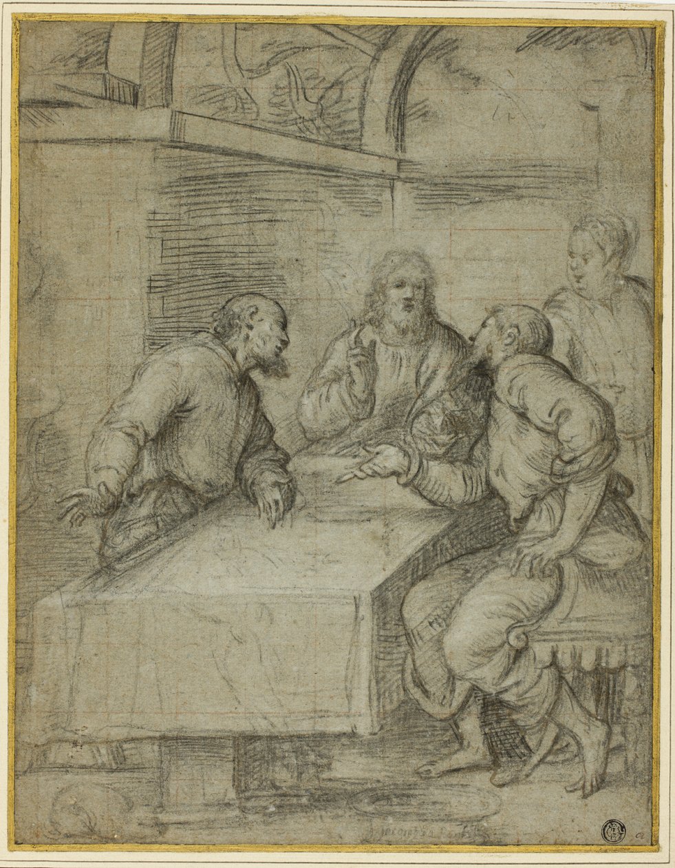 Studer til nattverden i Emmaus av Giulio Campi