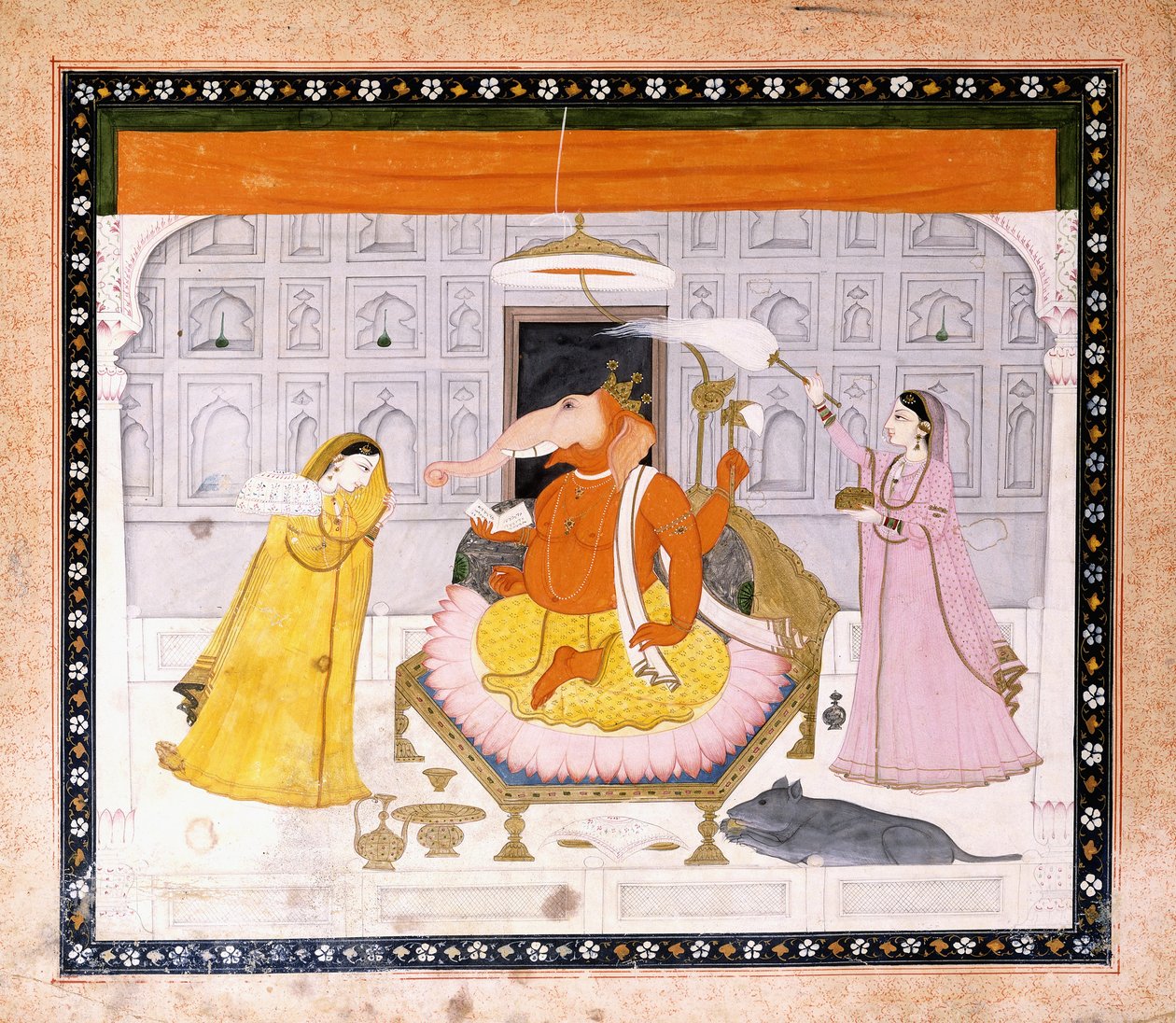 Tilbedelsen av Ganesh, ca. 1790 av Giulio Carlini