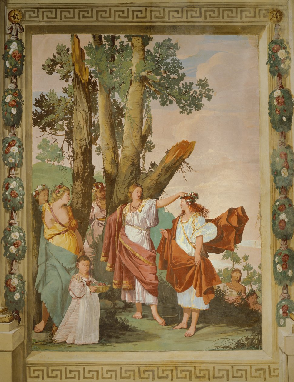 Kroning av nymfen Amaryllis, vinner av løpet av Giulio Carpioni