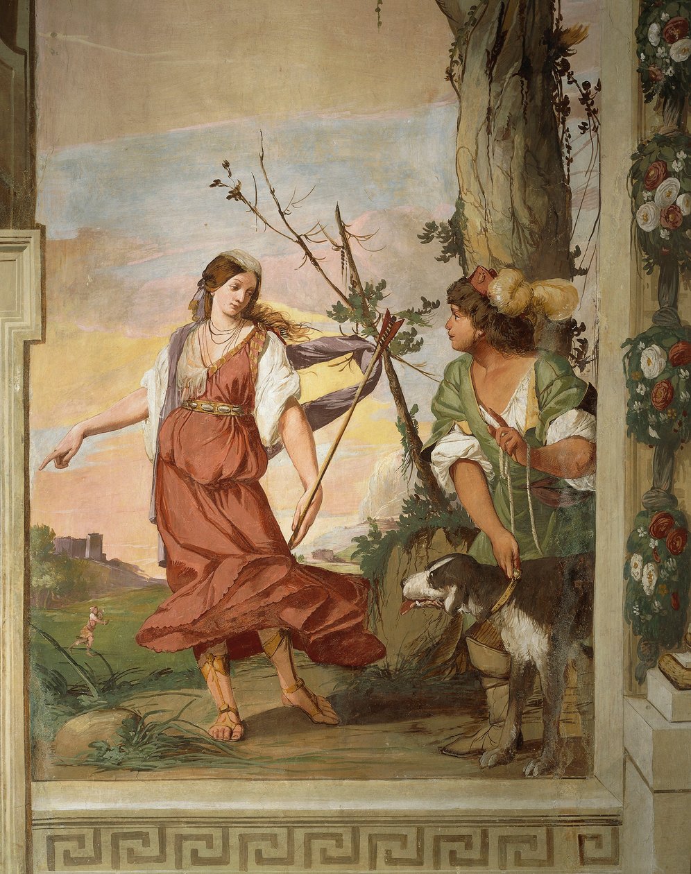 Shepherd Silvio sårer Dorinda ved et uhell og blir forelsket i henne av Giulio Carpioni av Giulio Carpioni