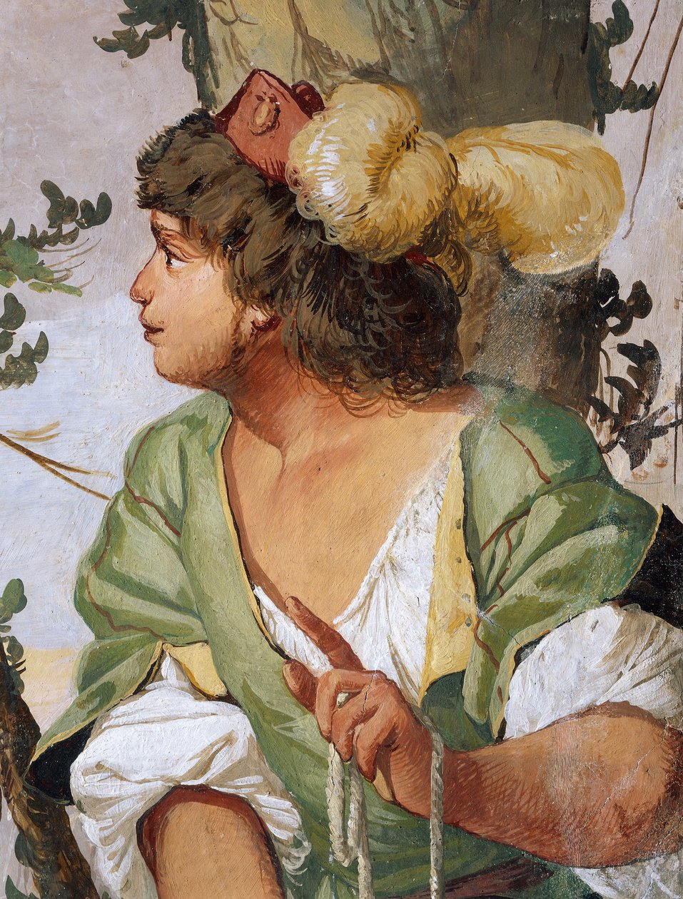 Shepherd Sylvius sårer ved et uhell nymfen Dorinda og forelsker seg i henne, freske av Giulio Carpioni, inspirert av pastoralspillet Den trofaste hyrden, av Giovanni Battista Guarini, Villa Caldogno, Caldogno, Veneto, Italia. av Giulio Carpioni