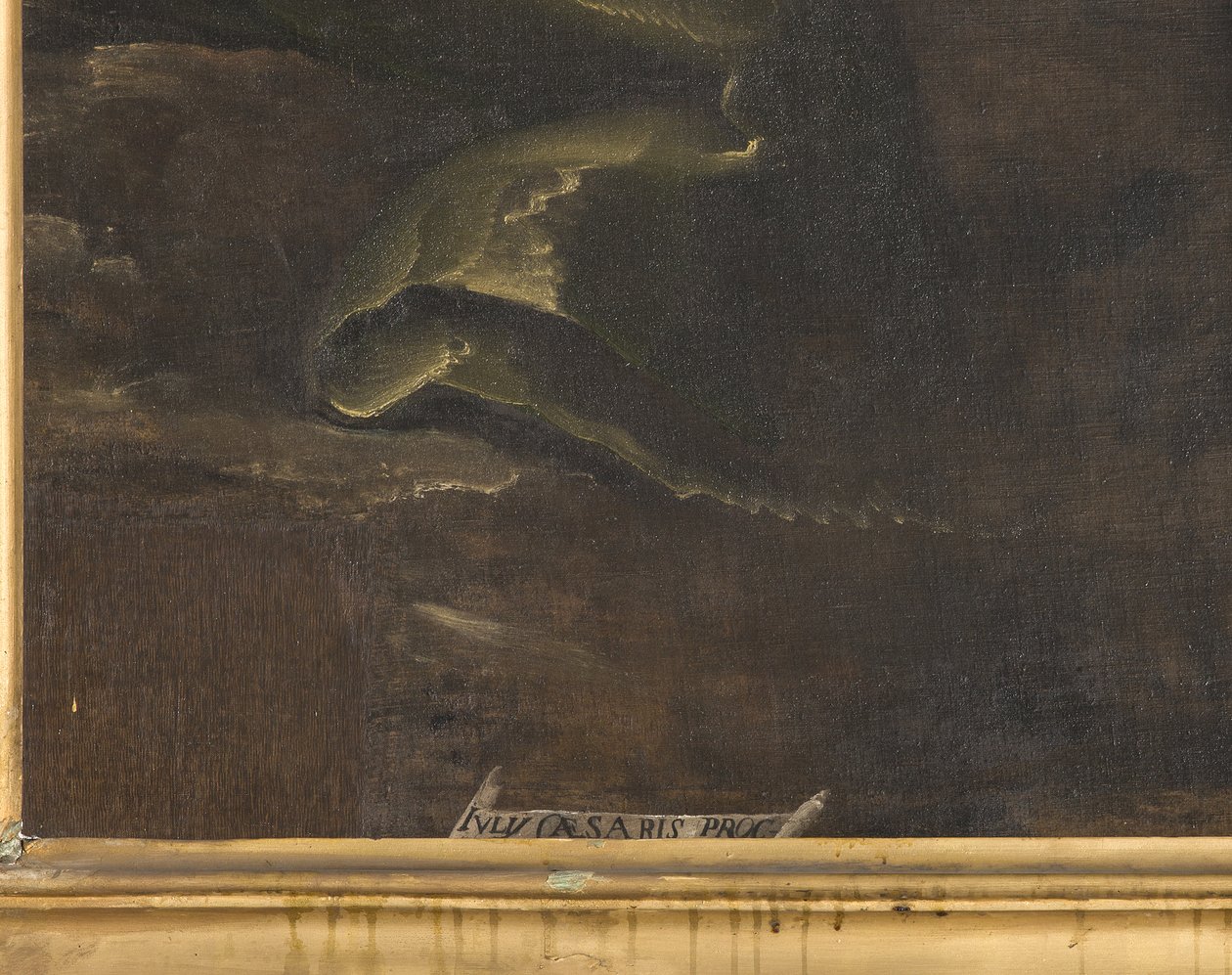Signatur, detalj, Jomfru Maria med barn og Saint Firmus og Saint Rusticus (detalj av 3704245) av Giulio Cesare Procaccini