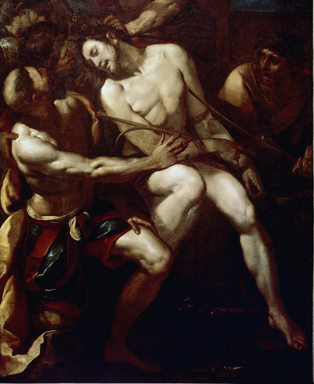 Kroningen med torner. Detalj. (olje på lerret av Giulio Cesare Procaccini