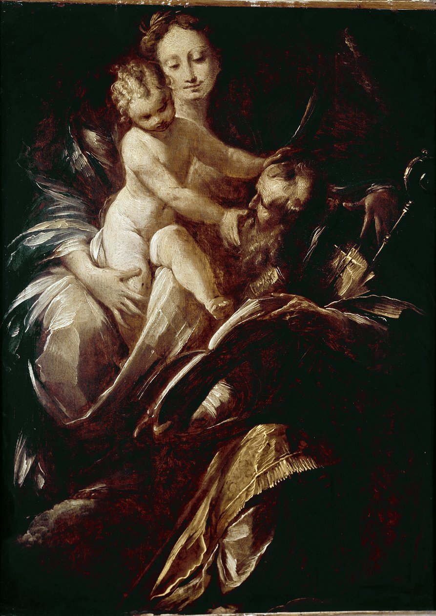Den hellige familie. (olje på lerret av Giulio Cesare Procaccini