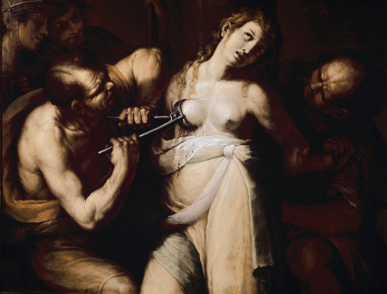 Martyrdommen til St Agatha av Sicilia. (olje på lerret av Giulio Cesare Procaccini