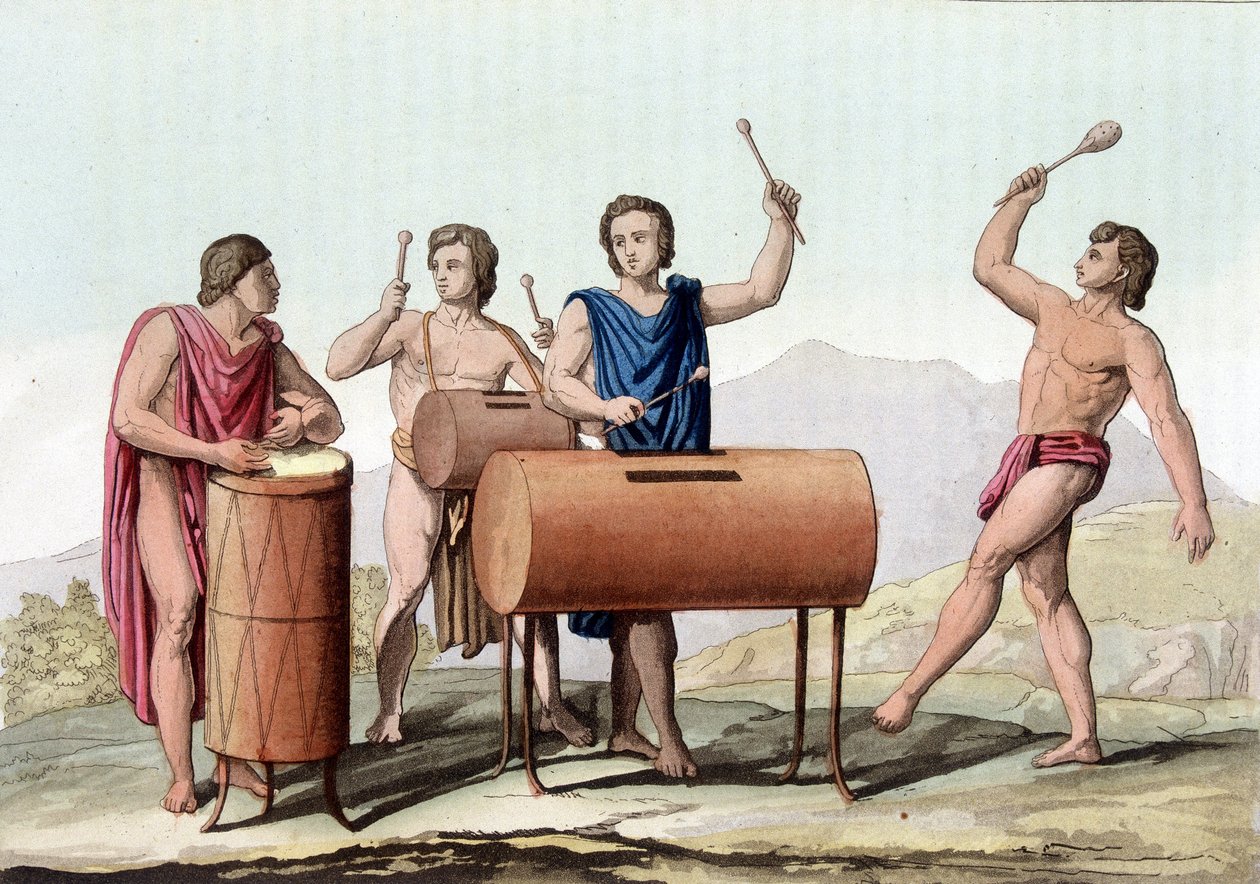 Musikk fra de gamle meksikanerne - i "" eldgammel og moderne kostyme"" av Giulio Ferrario