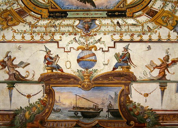 Takpanel fra Stanzino delle Matematiche (fresko med tempera) (se 254070 og 254072-3) av Giulio Parigi