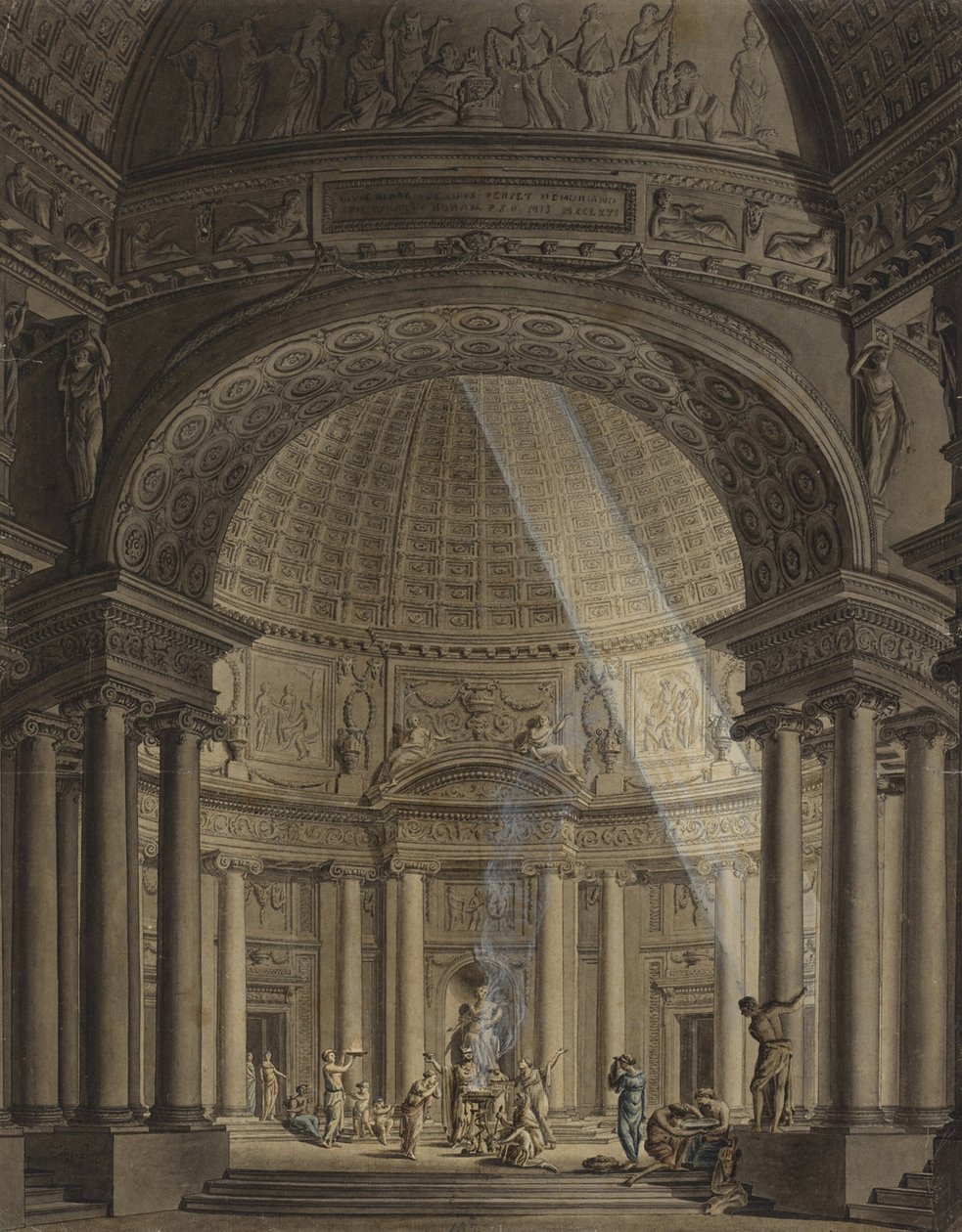 Rundt tempel med offerscene av Giulio Quaglio