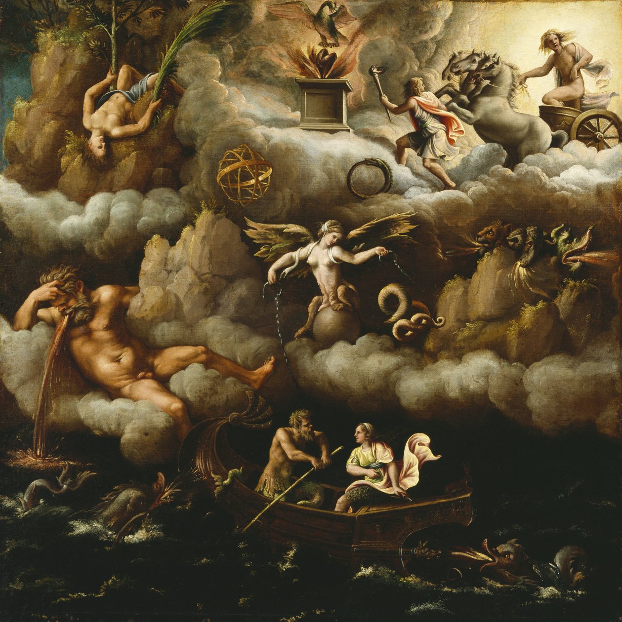 En allegori om udødelighet, ca. 1540 av Giulio Romano