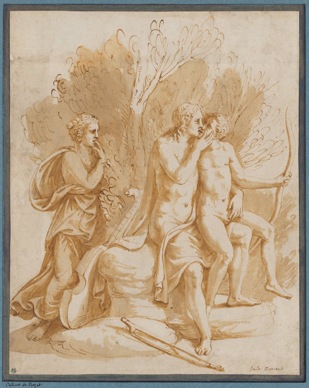 Apollo mit einem Liebhaber av Giulio Romano