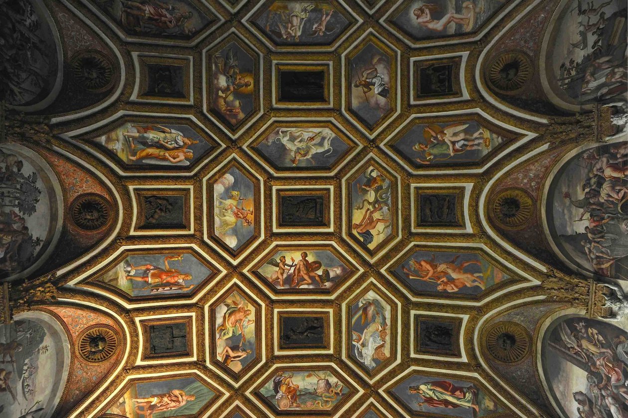 Takdekorasjon av Camera dei Venti Chamber of the Winds, 1526-1534 av Giulio Romano