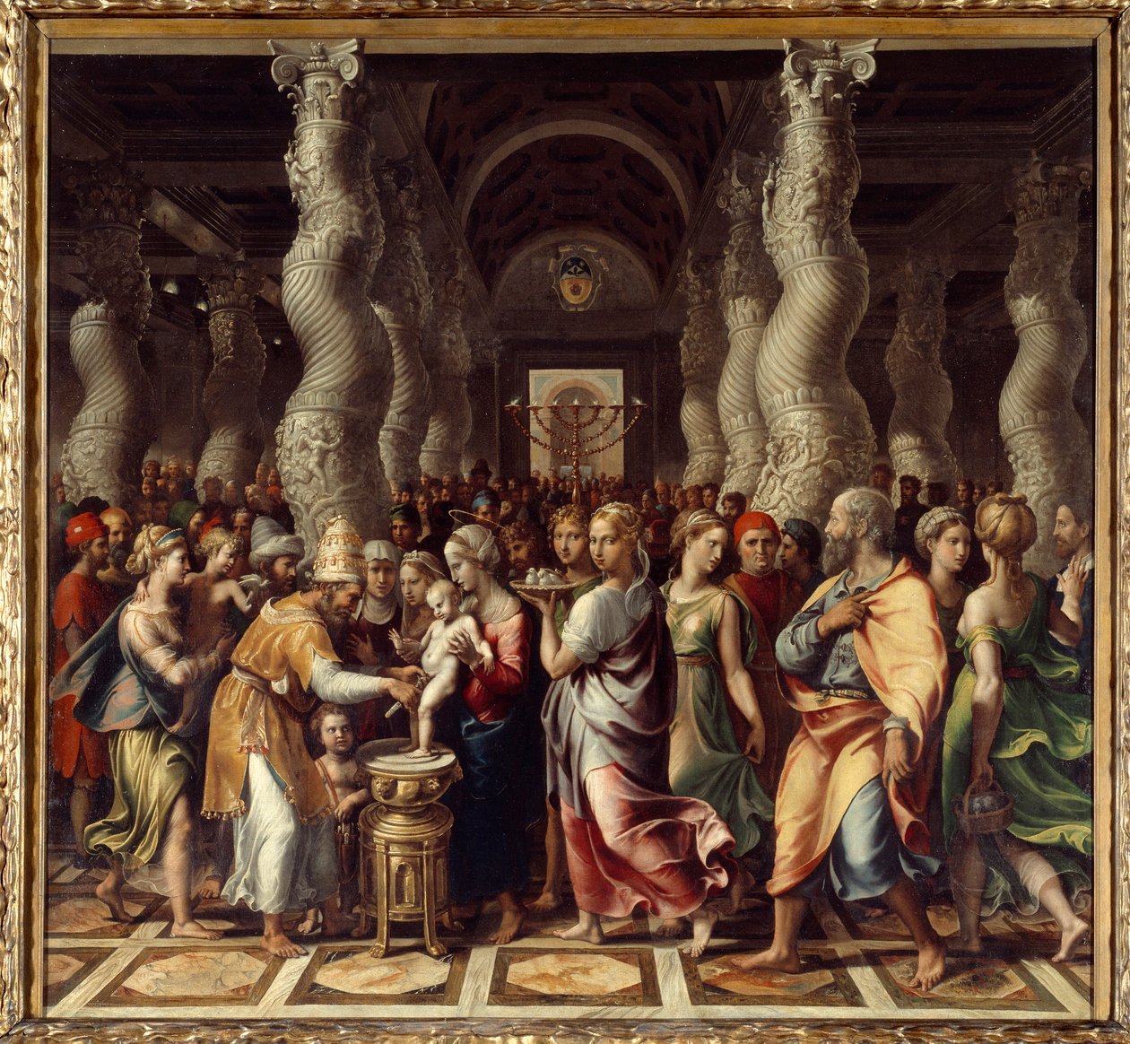 Omskjæring Religiøs seremoni for omskjæring av Kristus. Maleri av Giulio Pippi de "Jannuzzi av Giulio Romano av Giulio Romano