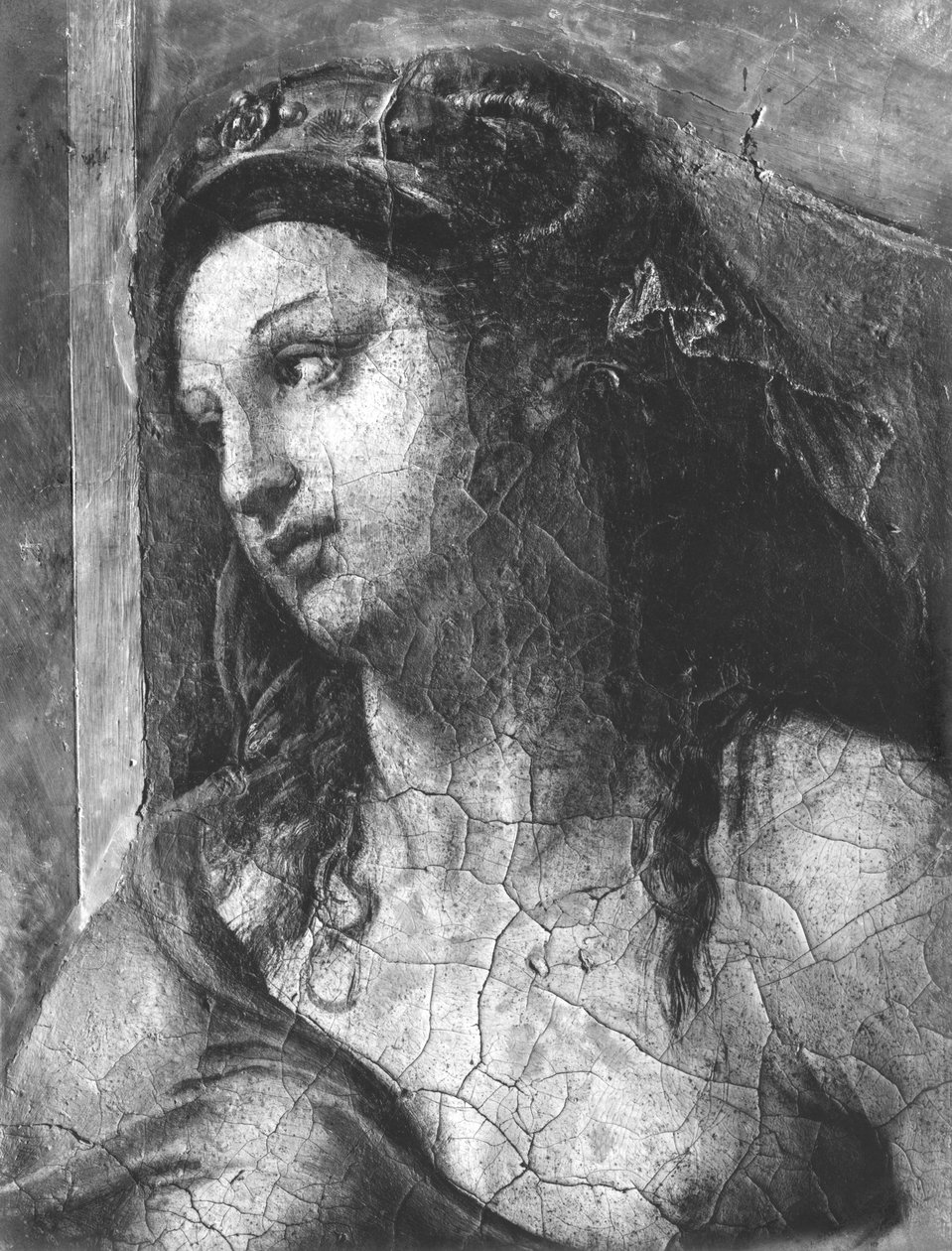 Clemency, en av de to dydene rundt pave St. Clement I (1-97) Raphael Rooms (detalj) (se også 252786, 252787, 252788) av Giulio Romano