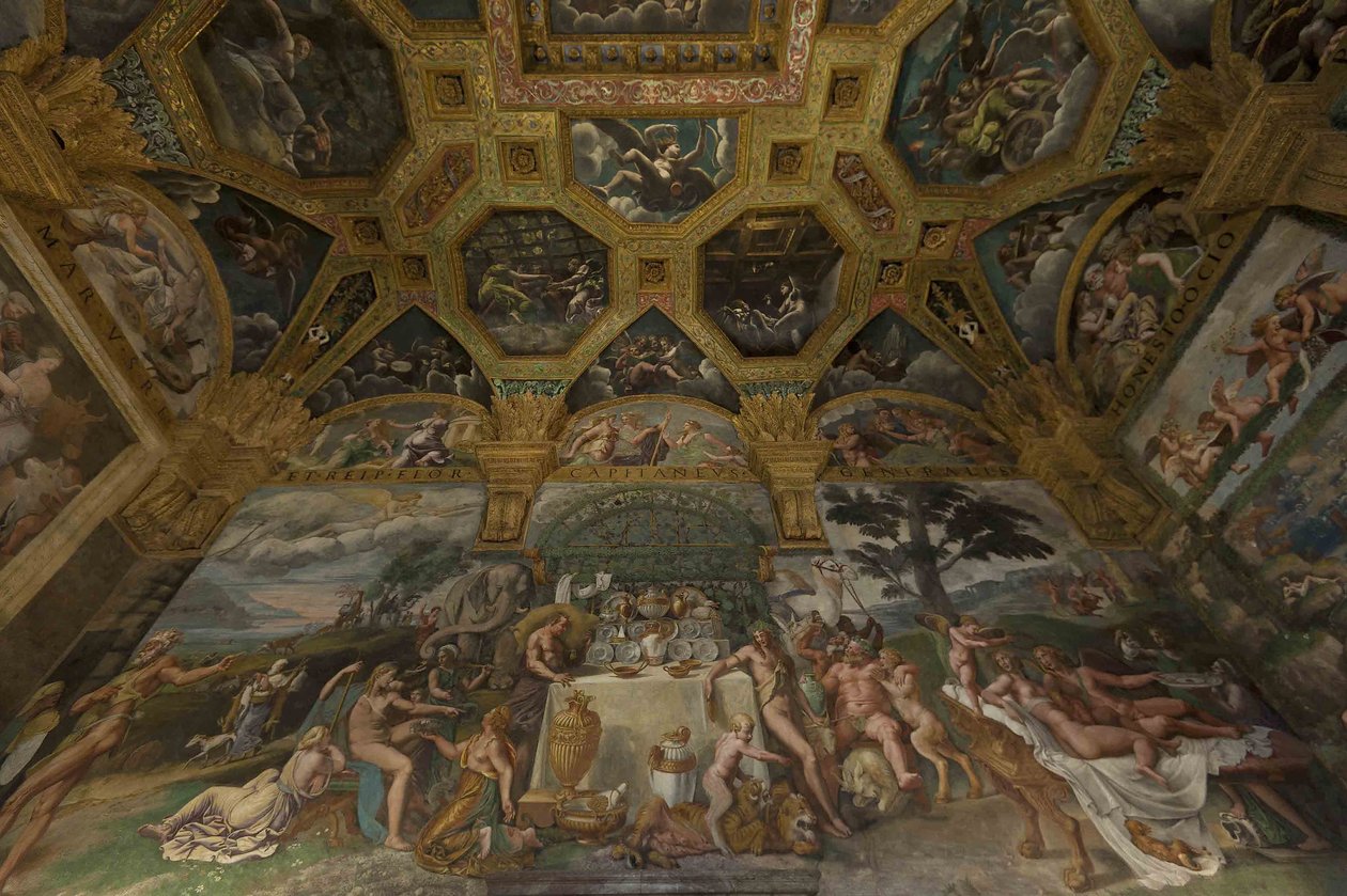 Freskomaleri fra Chamber of Amor and Psyche, 1526-1534 av Giulio Romano