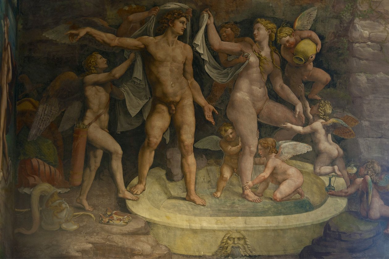 Freskomaleri fra Chamber of Amor and Psyche, 1526-1534 av Giulio Romano