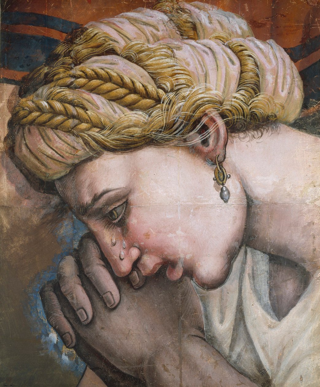 Hodet til en mor fra massakren på de uskyldige. av Giulio, Romano