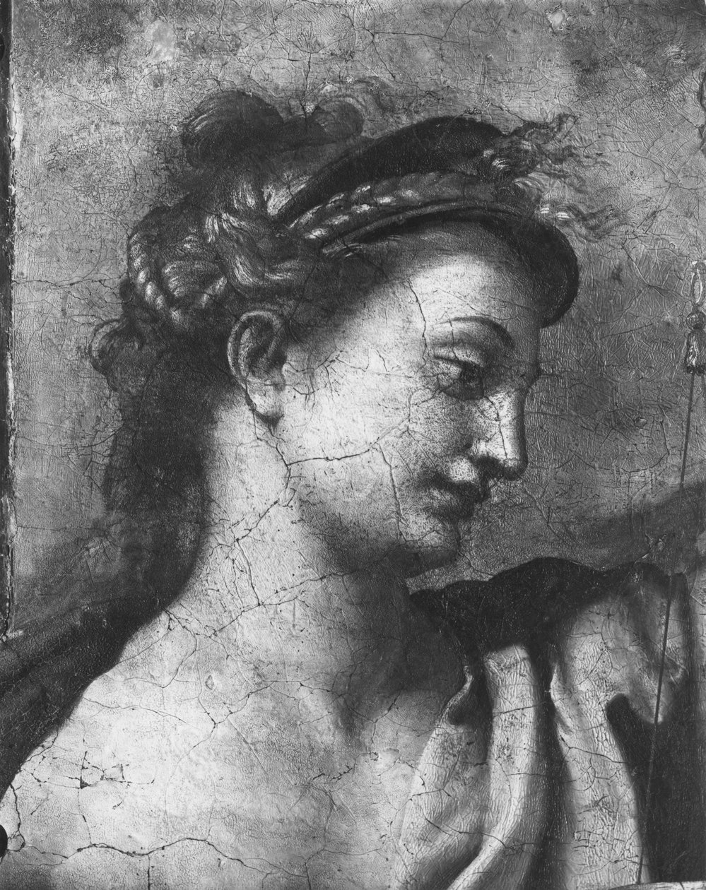 Rettferdighet, en av de to dydene rundt pave St. Urban I (d.230) Raphael Rooms (detalj) (se også 252782, 252783, 252784) av Giulio Romano