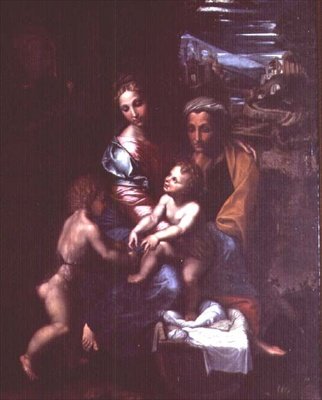 Madonna og barn med St. Anne og St. Johannes døperen av Giulio Romano