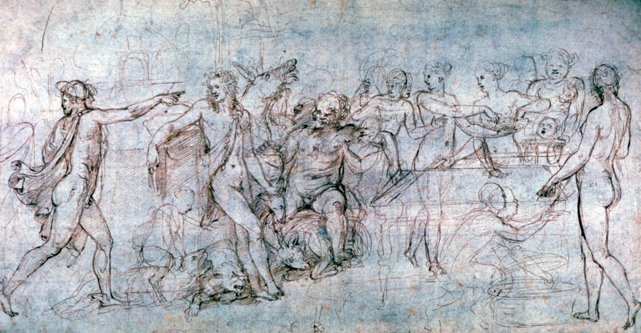 Bryllupsfest for Amor og Pscyhe, c1520-1546 av Giulio Romano