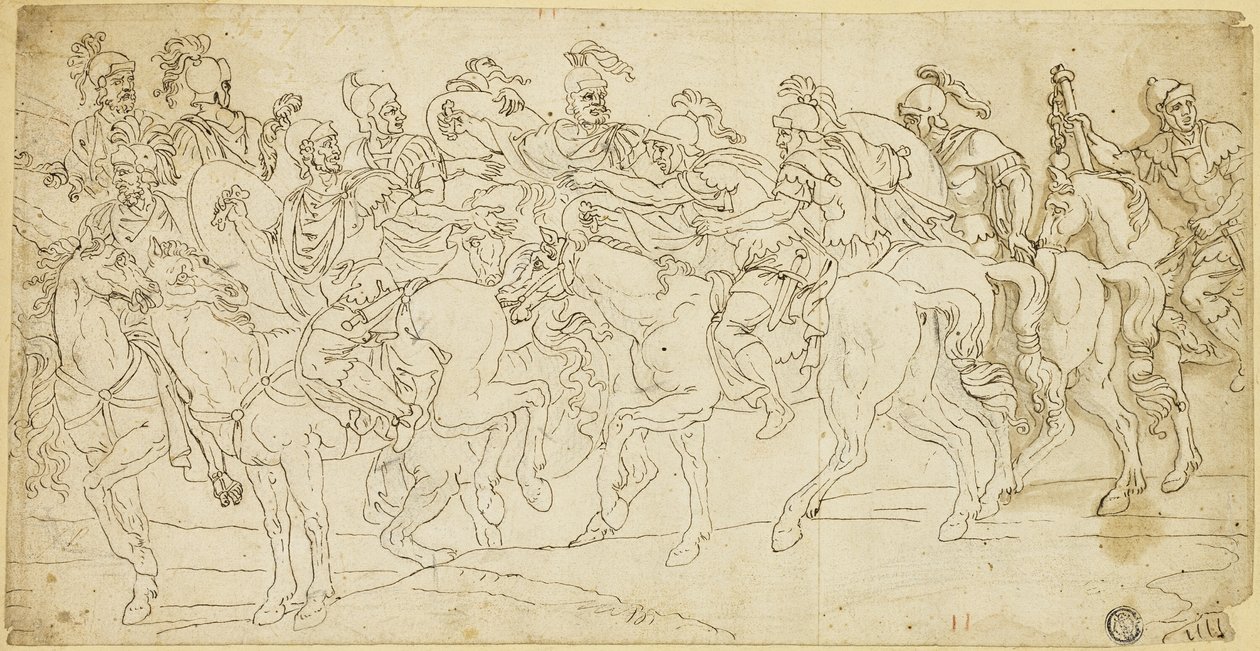 Romersk kavaleri i mars av Giulio Romano