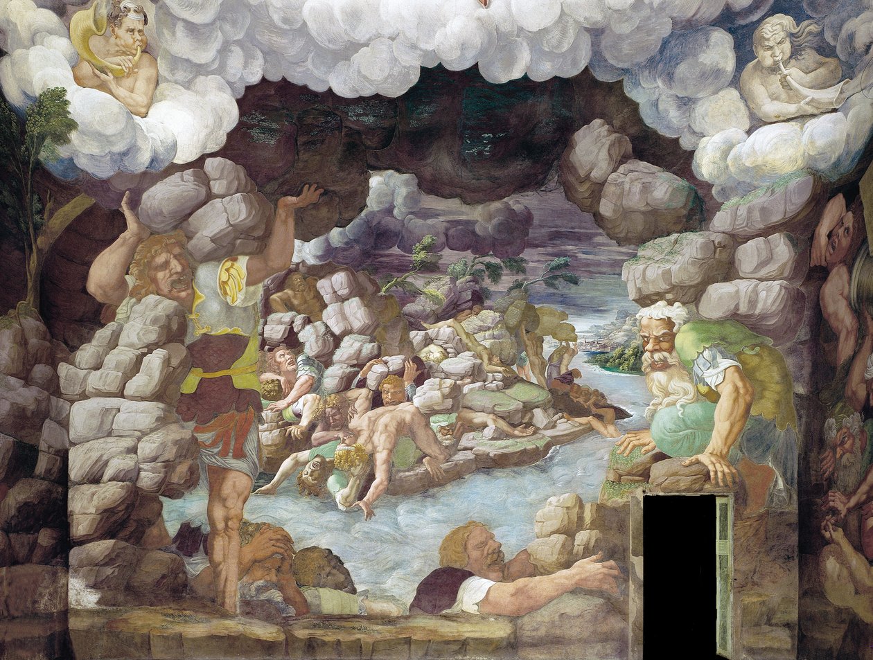 The Fall of the Giants Hall of the Giants, 1536 av Giulio Romano