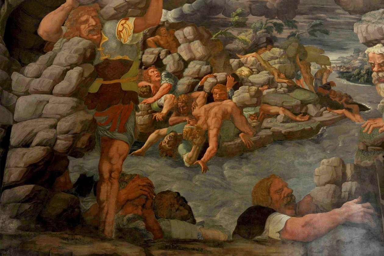 The Fall of the Giants Hall of the Giants, 1536 av Giulio Romano