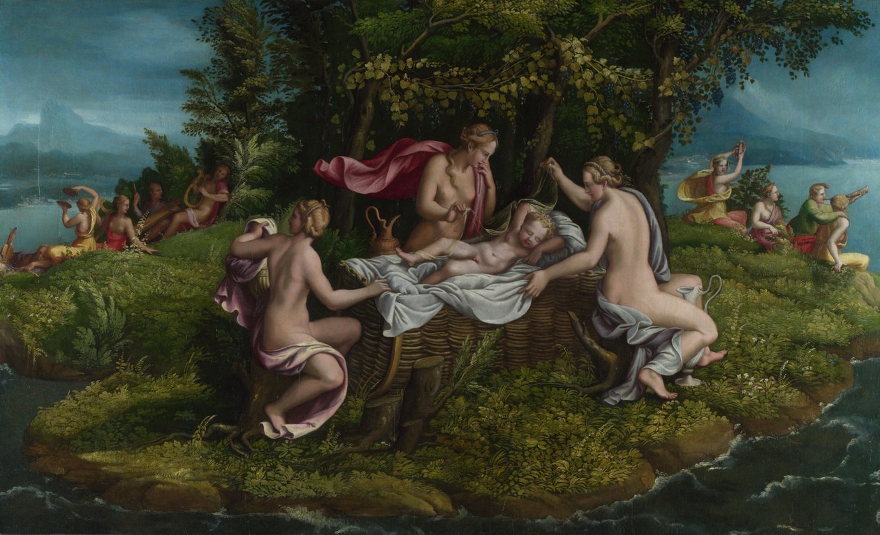 The Infancy of Jupiter, 1530-tallet. av Giulio, Romano