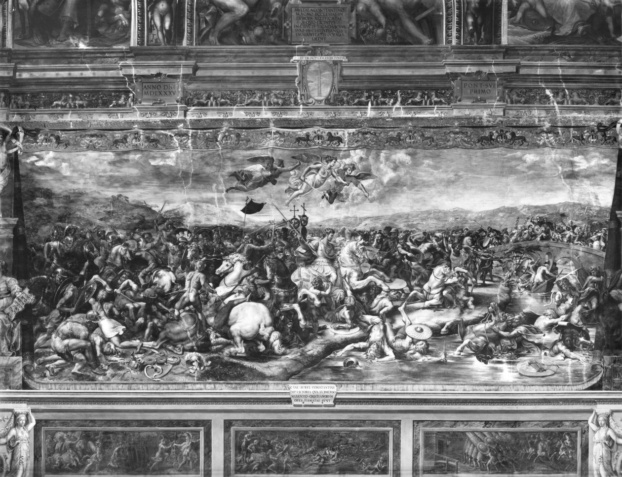 Slaget ved Constantine, fra Sala di Costantino, Raphael Rooms (se også 252778) av Giulio Romano