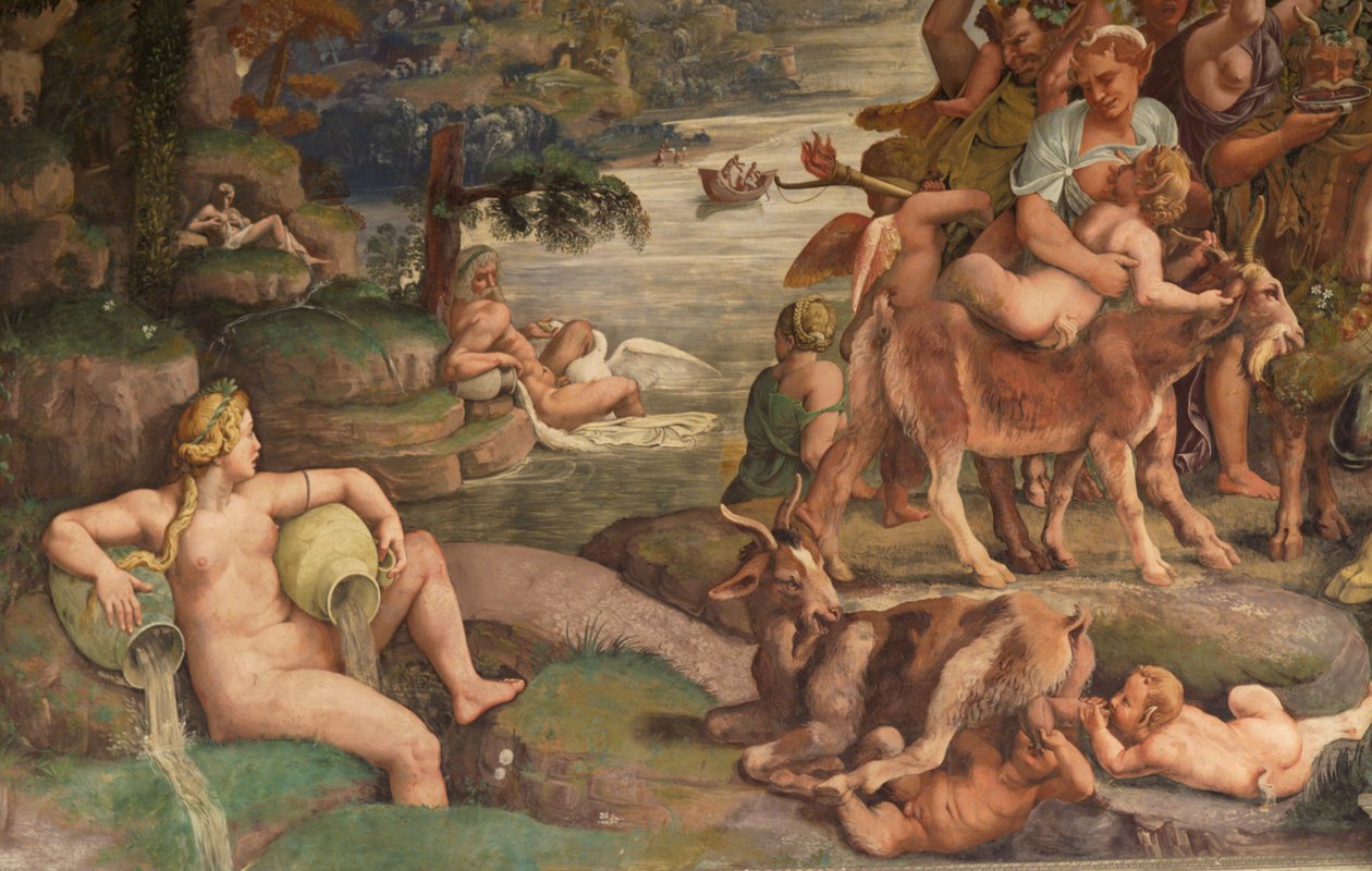 Bryllupsfest av Amor og Psyke, detalj av Giulio Romano