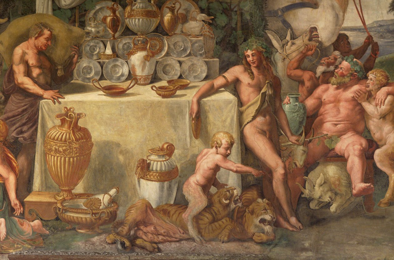 Bryllupsfest av Amor og Psyke, detalj av Giulio Romano