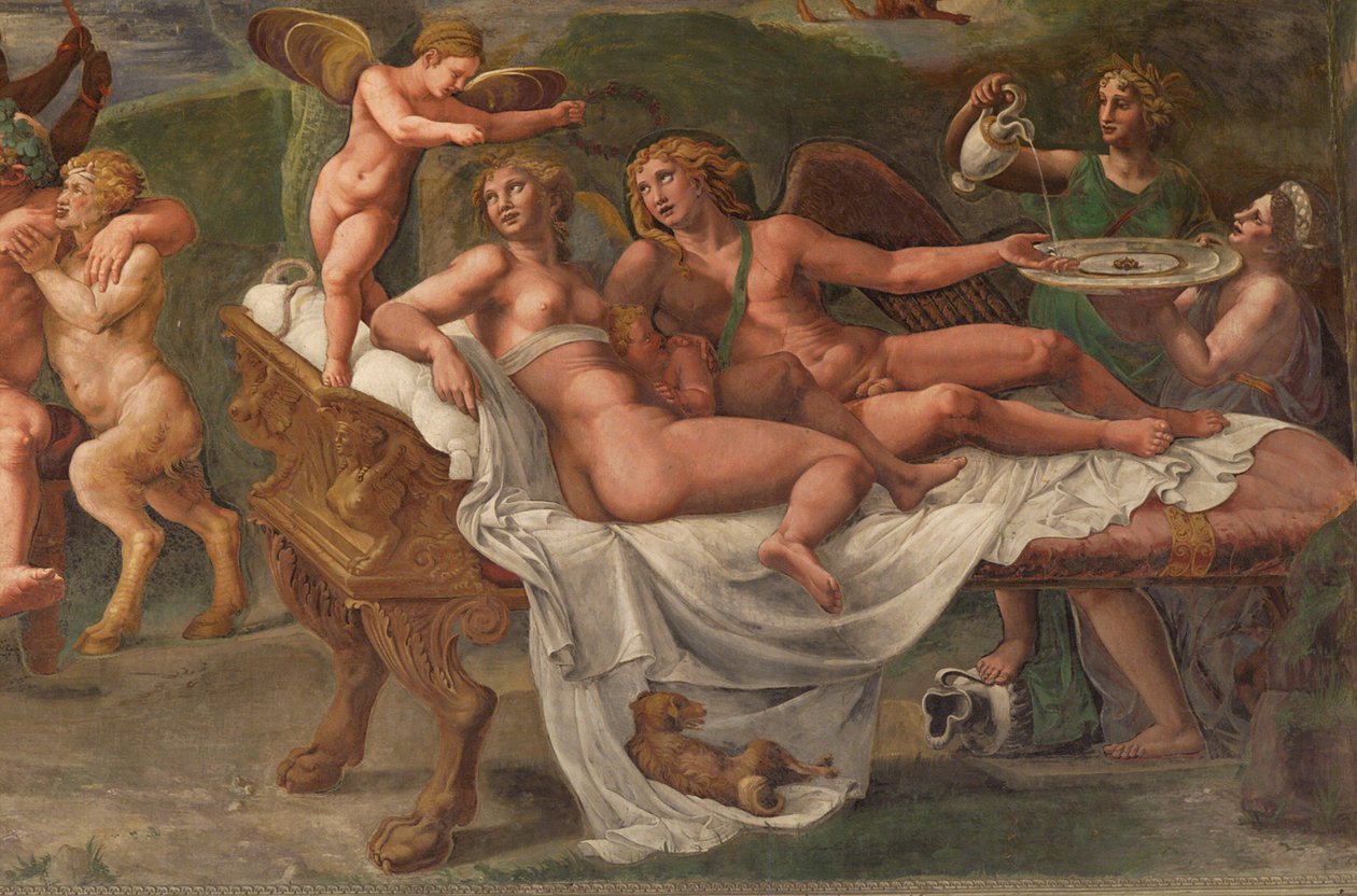 Bryllupsfest av Amor og Psyke, detalj av Giulio Romano