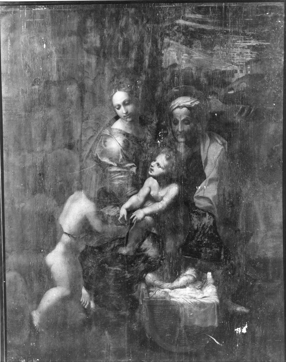 Madonna og barn med de hellige Elizabeth og John av Giulio Romano Raphael