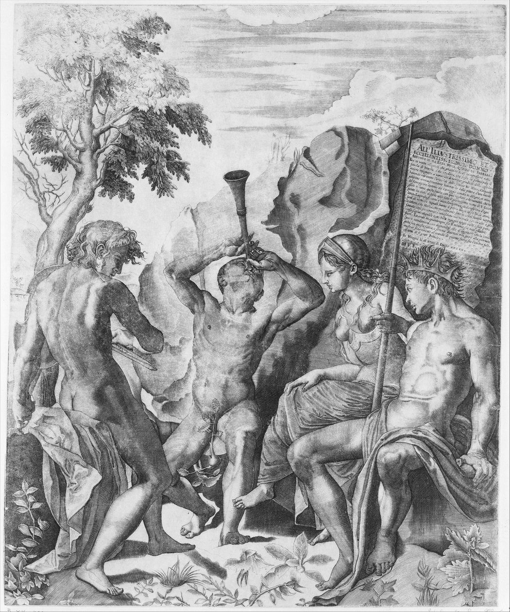 Konkurransen til Apollo og Marsyas og Midas-dommen, 1562. av Giulio Sanuto