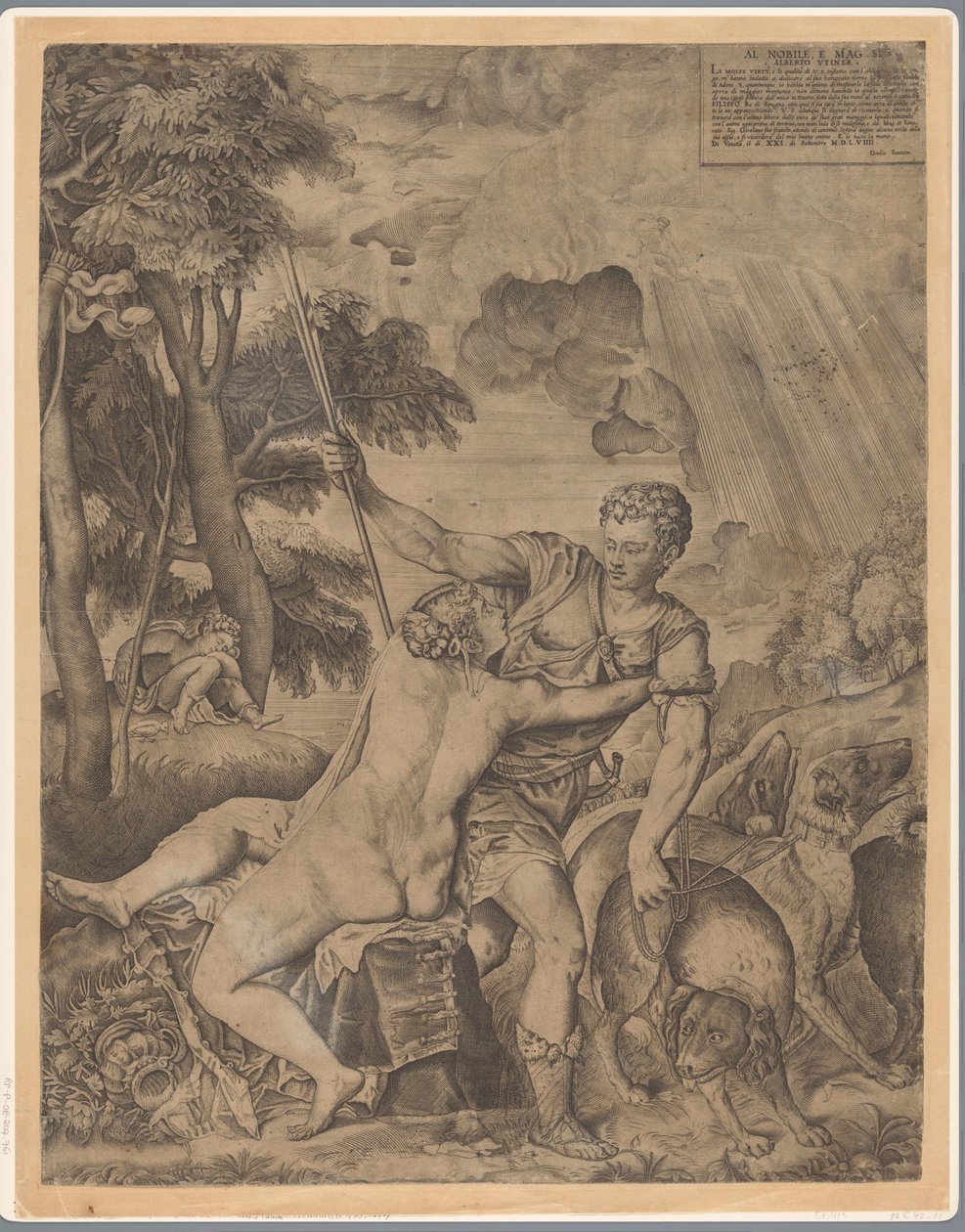 Venus og Adonis av Giulio Sanuto