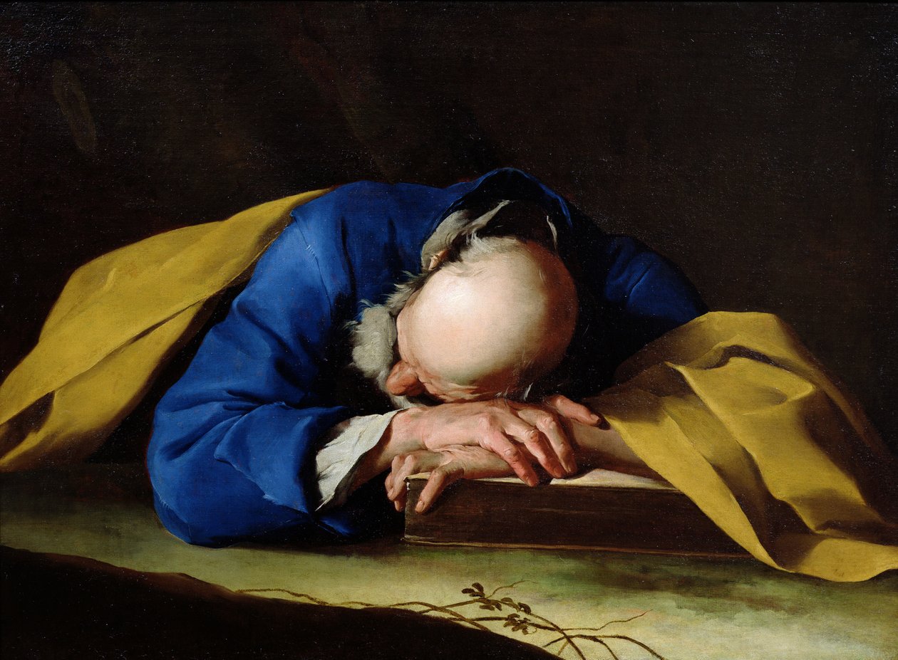 St. Peter eller St. Jerome Sleeping, ca. 1735-39 av Giuseppe Antonio Petrini