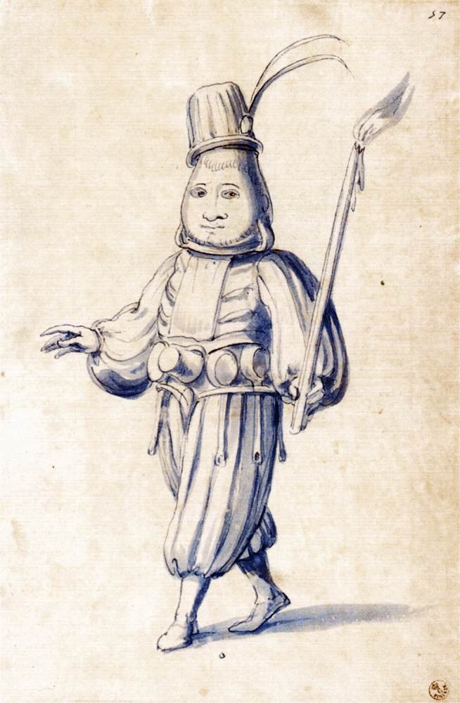 Kostymetegning av en kokk av Giuseppe Arcimboldo